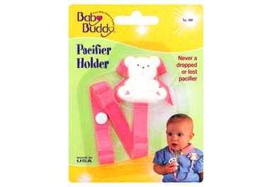 Pacifier Holder, Bear, Pink