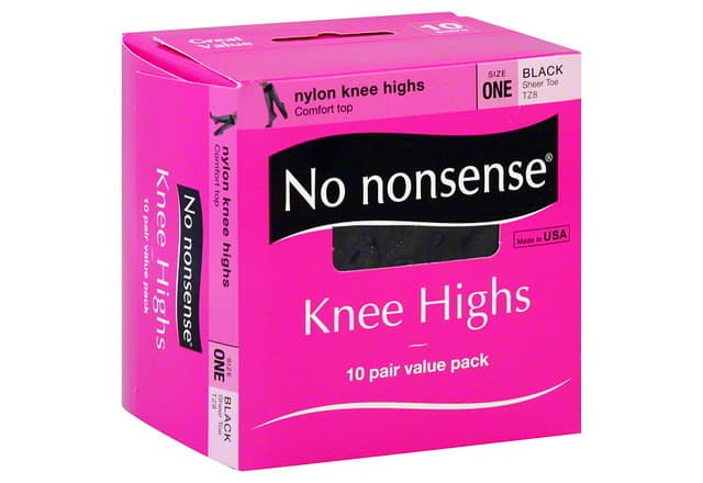 Knee Highs, Nylon, Sheer Toe, Size One