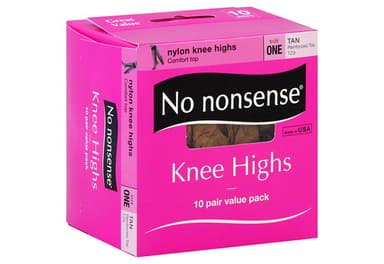 Knee Highs, Nylon, Reinforced Toe, Siz