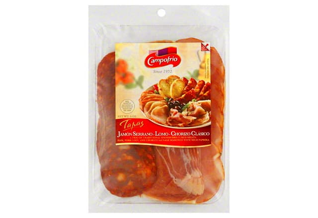 Tapas, Jamon Serrano, Lomo, Chorizo Clas