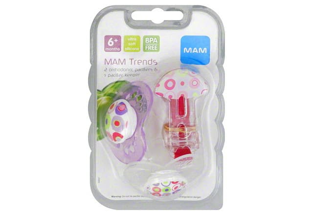 Orthodontic Pacifiers & Pacifier Keeper, 6+ Mo